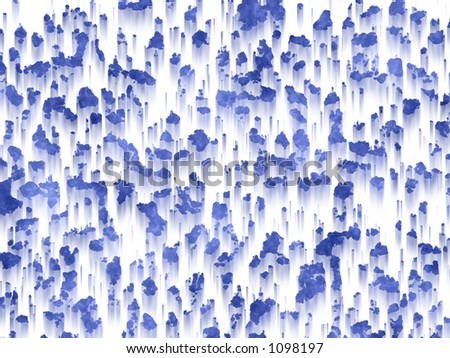 Blue and white background with structure of falling stones
