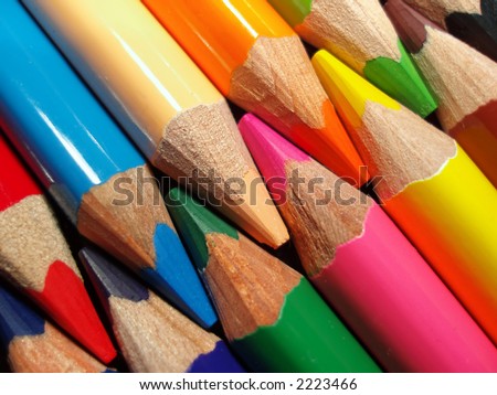 Close-up of a variety of color pencils