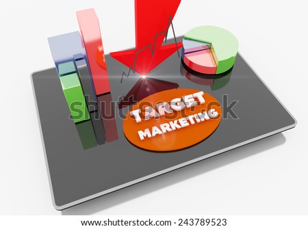 Target Marketing on Tablet, business internet and technology concept