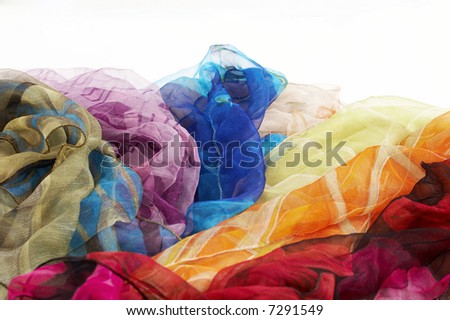 colorful silk scarfs background