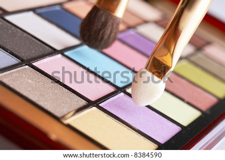 colorful make up set and accessories