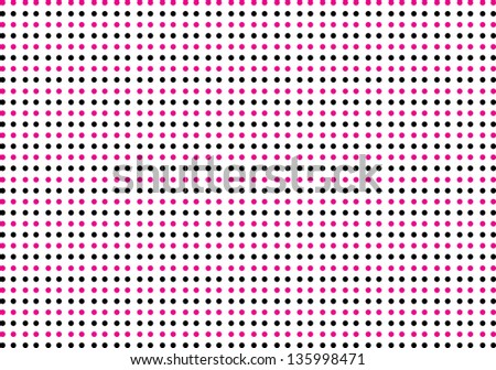 Pink and Black Dots on a White Background