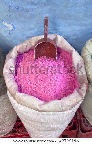 Color powder A bag of color powder in Chefchaouen, Morocco