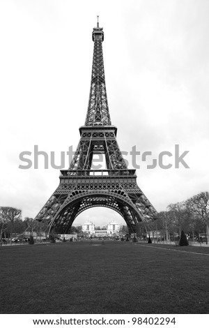 Tour Eiffel in black and white, Paris France