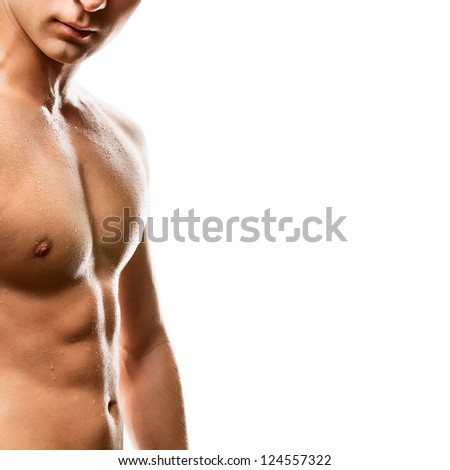Naked Man\'S Chest On White Background