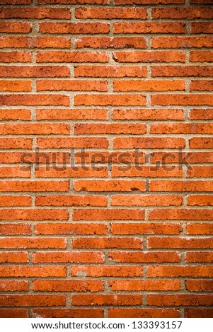 Handmade brick wall making background.