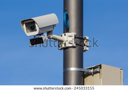 Detail of security cam on post.