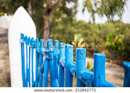Typical wood fence in Panarea island, Sicily.