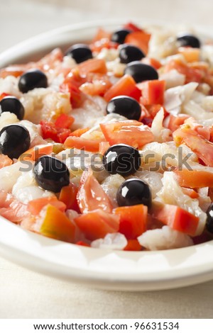 Catalonian codfish salad as known as \