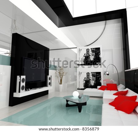 3. sprat: Andrejeva soba sa TV-om Stock-photo-interior-of-a-modern-white-drawing-tv-room-8356879