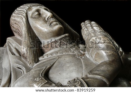 Tomb of Sir Thomas Cockayne, 16th century. Killed in single combat.  Youlgreave Church, Bakewell, Derbyshire, U.K.