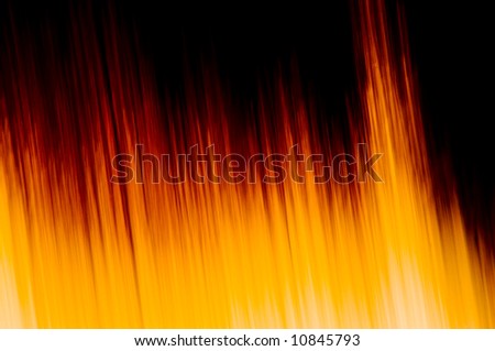 vibrant flaming streaks form an abstract blaze on black