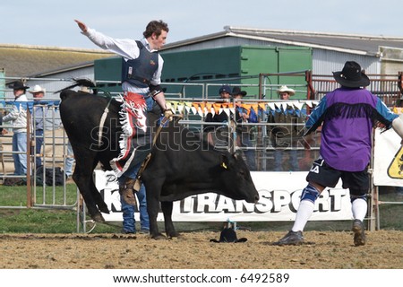 Bull Rider with Nice Clear Hand Position