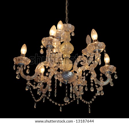 Ornate chandelier isolated with clipping path