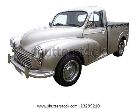 stock photo 1973 Morris Minor Ute isolated with clipping path