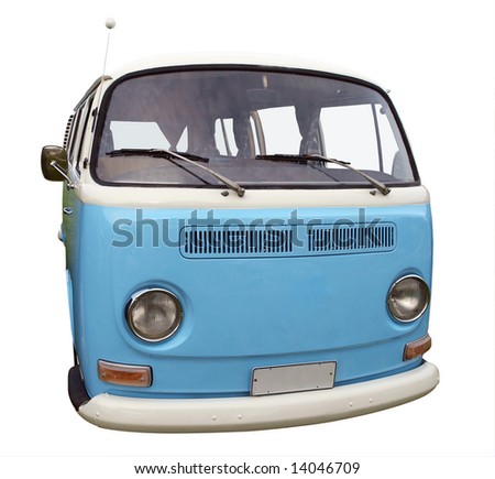 stock photo 1973 Volkswagen Kombi Van isolated with clipping path
