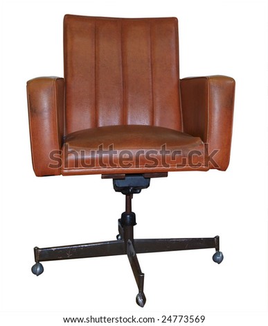 Leather Computer Chair isolated with clipping path