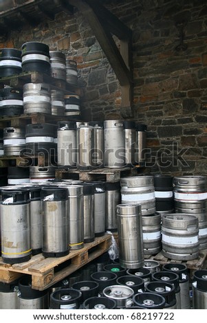 brewery in Aubel, Belgium cans of beer hall