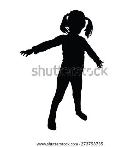 Kids Vector Art Silhouette - 273758735 : Shutterstock