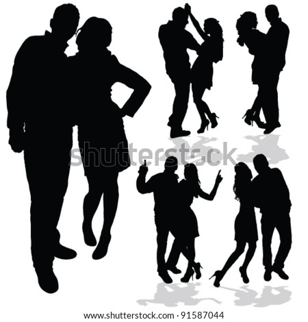 stock vector couple man and woman in love black silhouette 91587044 Comparing Real-World Methods For how to meet asian girl