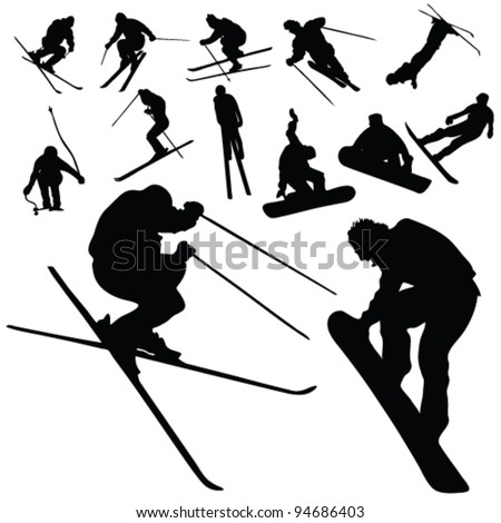 freestyle skiing silhouette