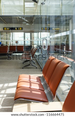 Inside airport - airport seating in big airport