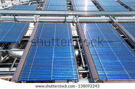 Solar water heater on roof in Barcelona Spain