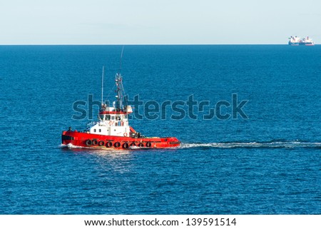 A tug boat at Skagerrak sea