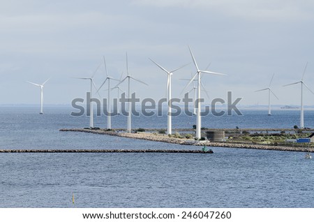 Marine wind farm in the coast of Copenhagen