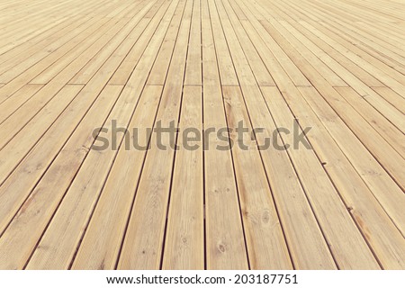 Striped wooden plank background and texture in diminishing perspective