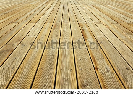 Striped wooden plank background and texture in diminishing perspective