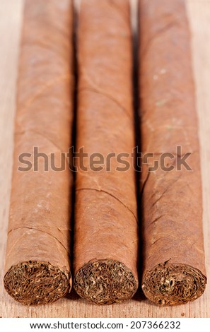 Macro closeup texture of genuine Cuban cigars cut