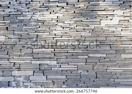 Stacked Slate Stone Wall as horizontal textured background