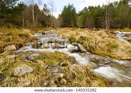 Cairngorm mountain stream / Rocky stream rushing down the Cairngorm mountains in Scotland