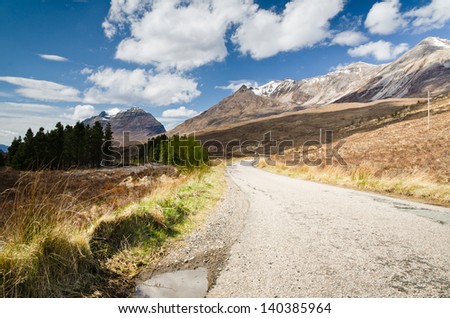 Road to Beinn Eighe / Road through Beinn Eighe mountain range close to Kinlochewe