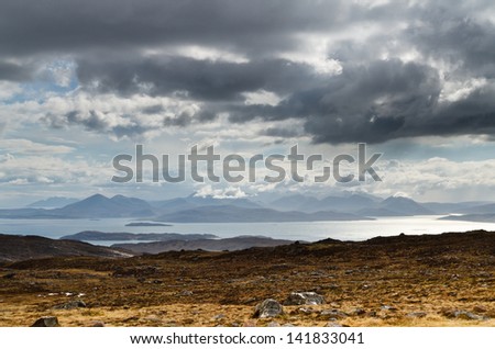 Blue mountains on Isle of Skye / Blue mountains on the Isle of Skye viewed over Inner Sound from Wester Ross