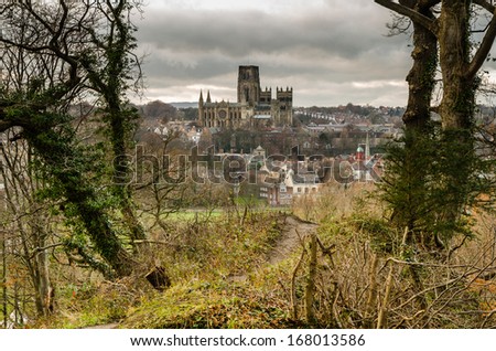 Durham Cathedral from Pelaw Wood / The Durham City skyline is dominated by its medieval castle and cathedral both sitting high above the River Wear