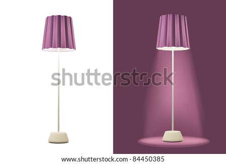 Purple Floor Lamps on Floor Lamp Stock Vector 84450385   Shutterstock