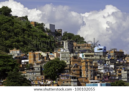 View of Shanty Town in Rio de Janeiro