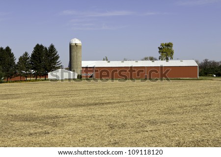 American farm in sunny day