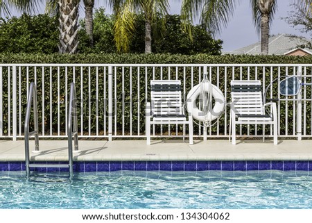 Swimming pool and palms in South Florida