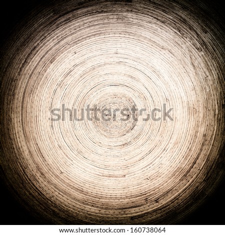 Bamboo round pattern as wood background with dark vignette