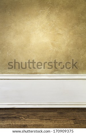 Wall with wooden floor and molding