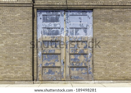 Industrial old garage door