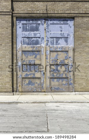 Industrial old garage door