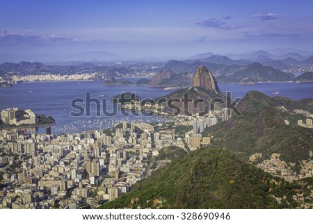 Beautiful skyline view of Rio de Janeiro with Sugar Loaf Mountain, Brazil