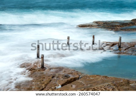 Long exposure at South Coogee rock pool, New South Wales