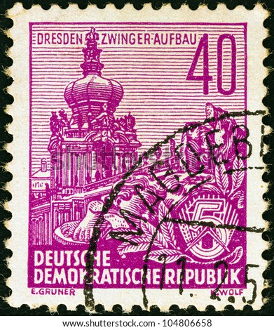 GERMAN DEMOCRATIC REPUBLIC - CIRCA 1954: A stamp printed in Germany from the \