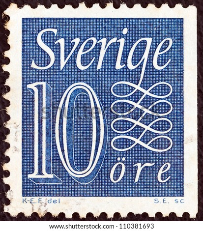 SWEDEN - CIRCA 1951: A stamp printed in Sweden shows it\'s value, circa 1951.