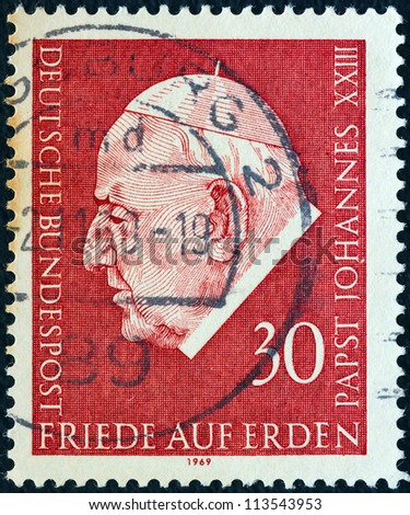 GERMANY - CIRCA 1969: A stamp printed in Germany from the \